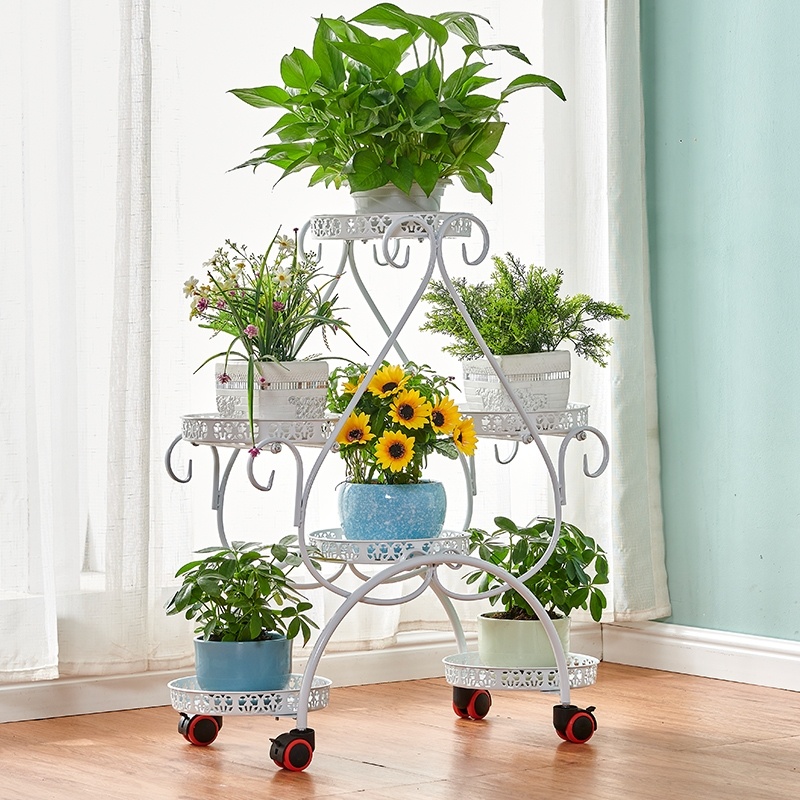 Multilayer floor flower shelf minimalist narrow office floor-type stepped removable planter-free shelf interior