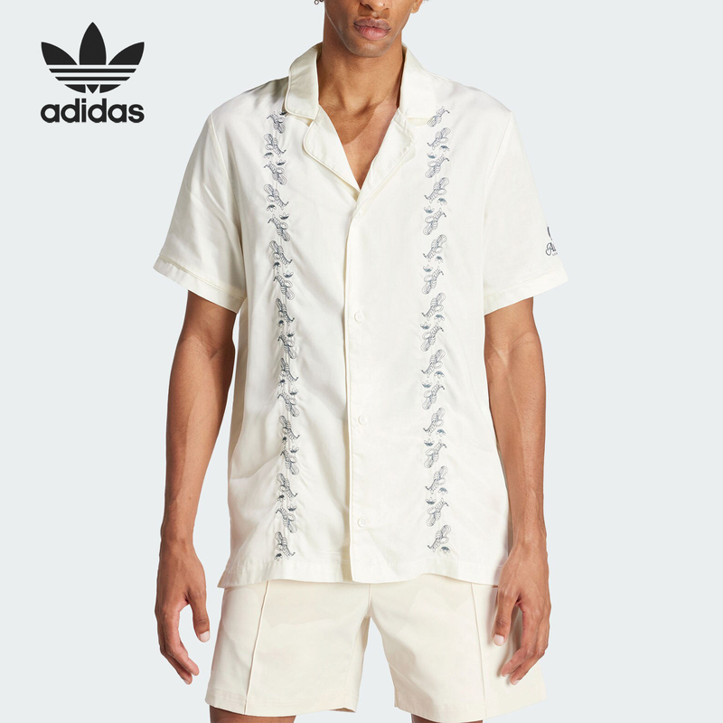 Adidas/Adidas Official Genuine Trefoil Men's Lapel Printed Sports Short-Sleeved Shirt Is0194