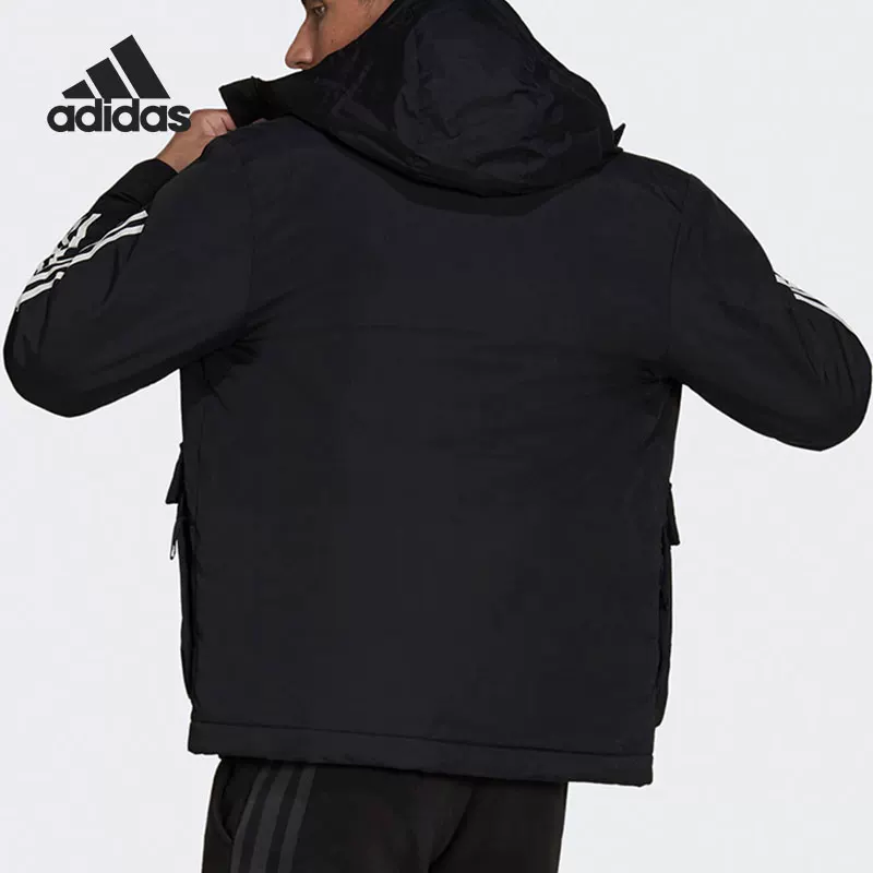 Adidas/ Зимняя дорожная теплая спортивная куртка для отдыха с капюшоном