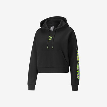 Puma genuine new season women's casual printed short loose hooded knitted sweatshirt