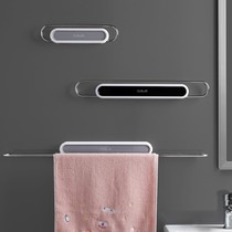 Towel rack Punch-free toilet single rod suction cup shelf Toilet stainless steel bath towel wall bathroom pylons