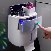 Toilet paper box Toilet paper towel shelf Toilet household punch-free wall-mounted creative pumping paper box roll paper tube