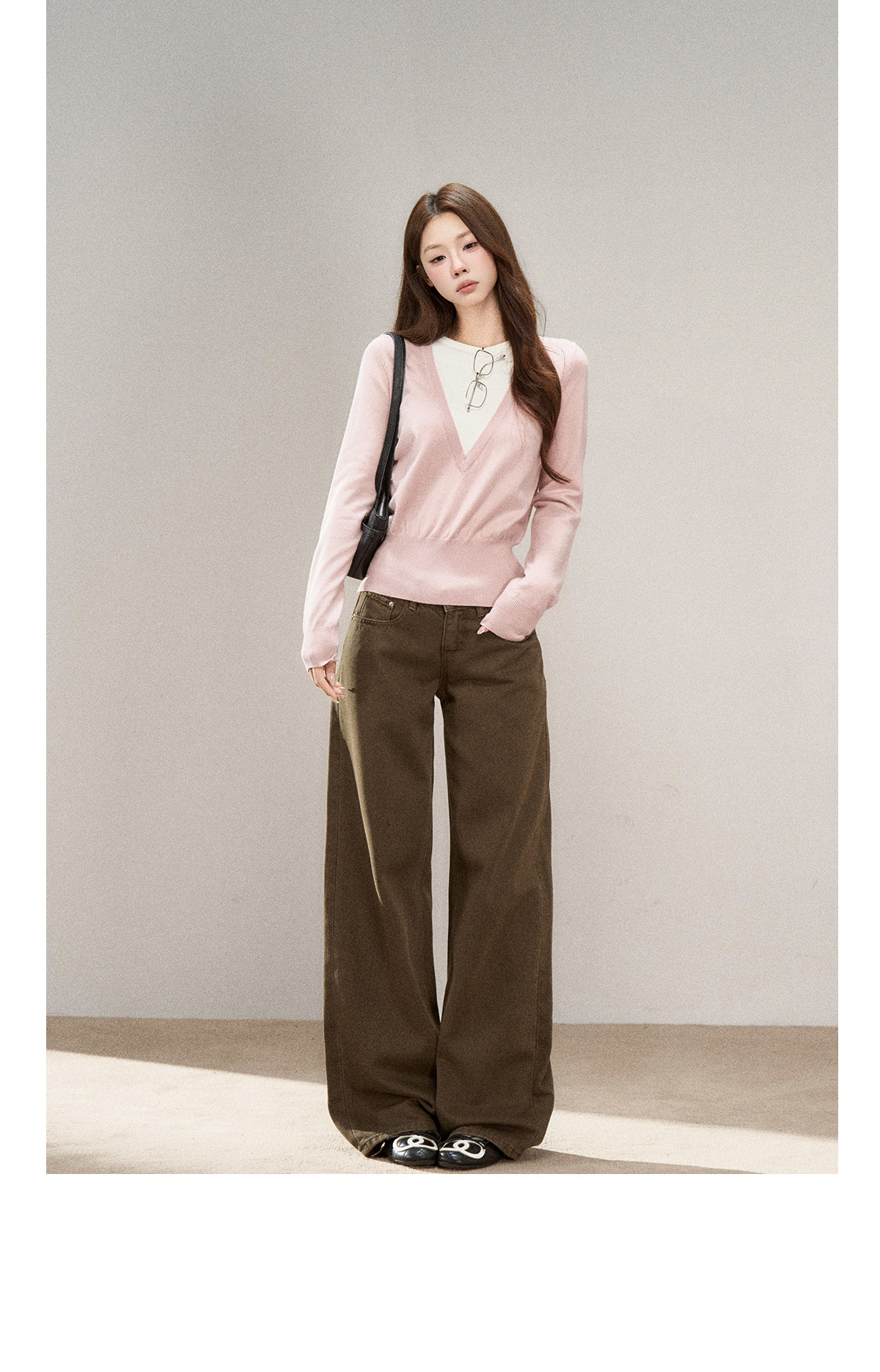 Wildberry Brown Wide-Leg Jeans
