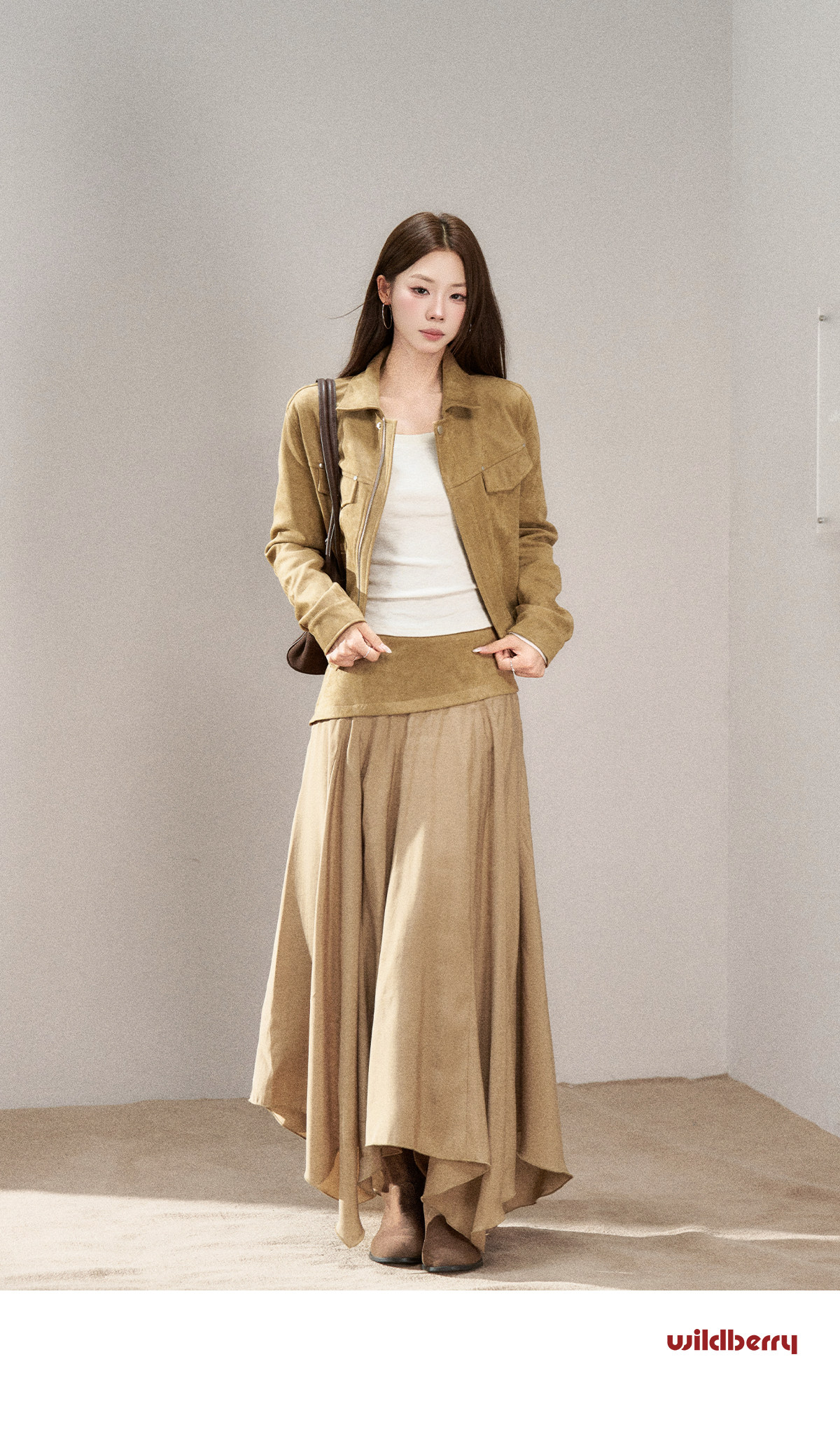 Wildberry Khaki Suede Cargo Jacket