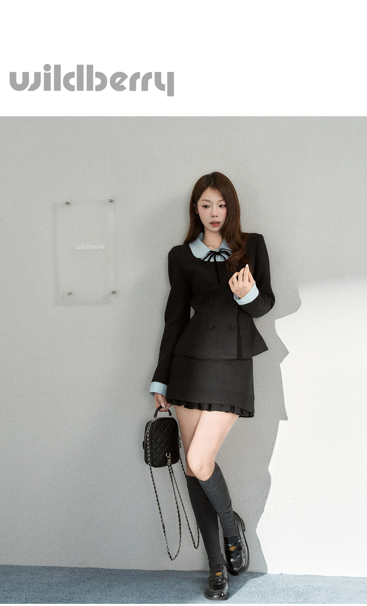 Wildberry Faux Two-Piece Colorblock Jacket and Skirt Set