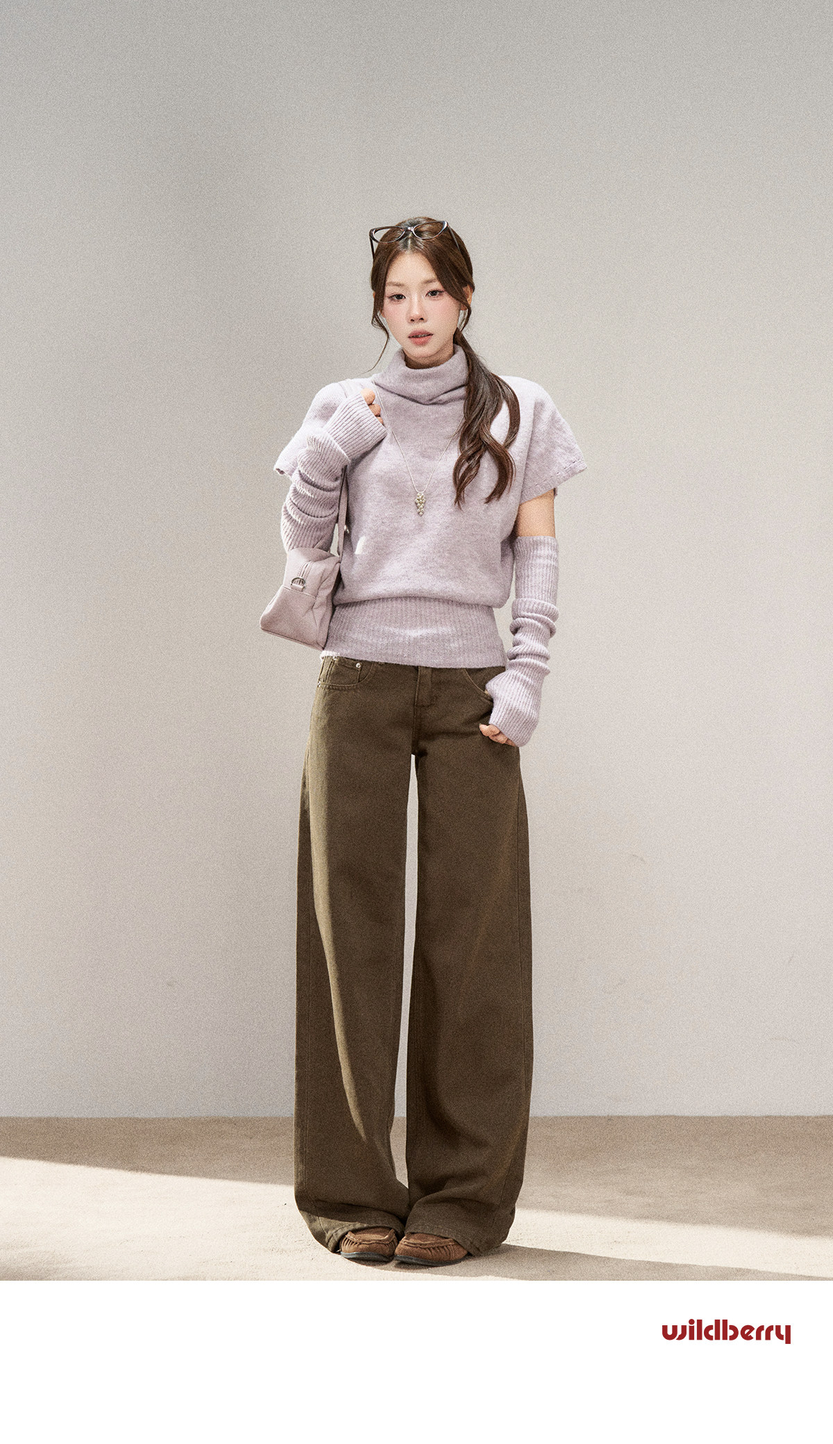 Wildberry Brown Wide-Leg Jeans