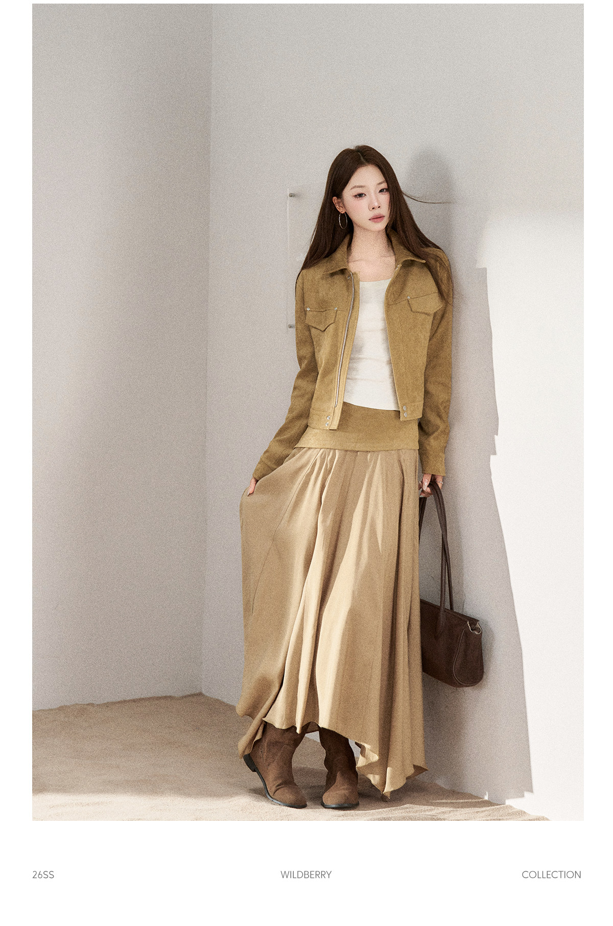 Wildberry Khaki Suede Cargo Jacket