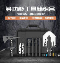 Vehicle-mounted outdoor multi-function sapper shovel set combination toolbox Tactical sapper axe flashlight folding shovel shovel pickaxe