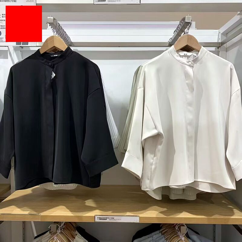 Youu New Spring/Summer Women's Fashionable Draped Floral Shirt with 7/8 Sleeves, Thin Jacket, Casual Commuter Top 475667