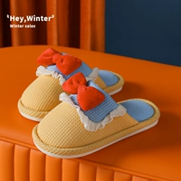 Демисезонные детские тапочки для девочек, милая утепленная удерживающая тепло нескользящая обувь для принцессы