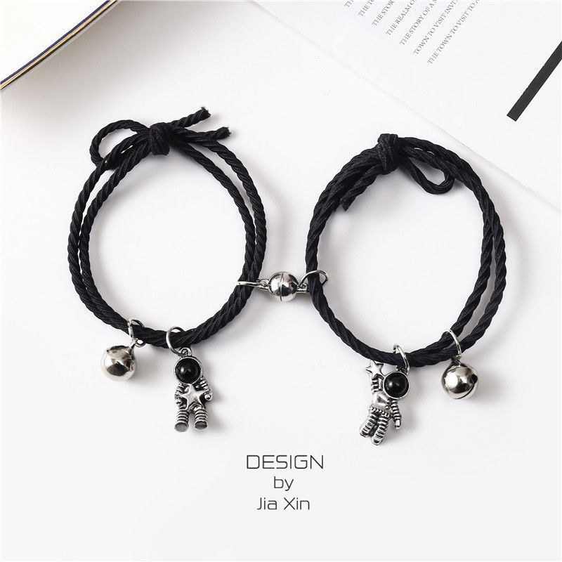 Couple a pair of adjustable wrist boyfriend small leather band a pair of magnets phase suction do not le hand girlfriend tie hair ring