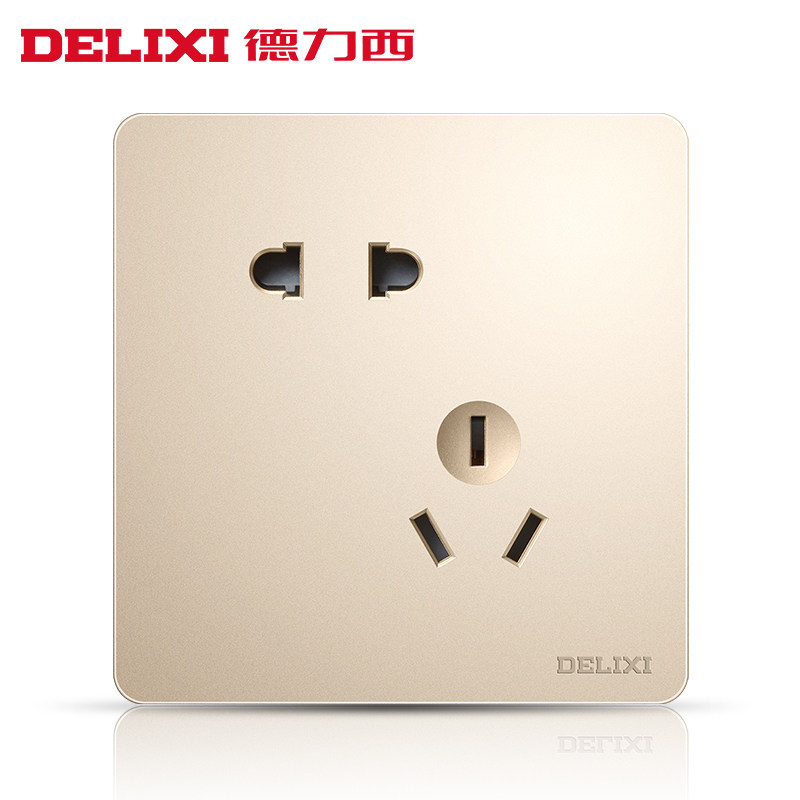 Delixi official flagship store 86 two or three plug 5-hole switch socket wall dark decoration household five-hole power plug