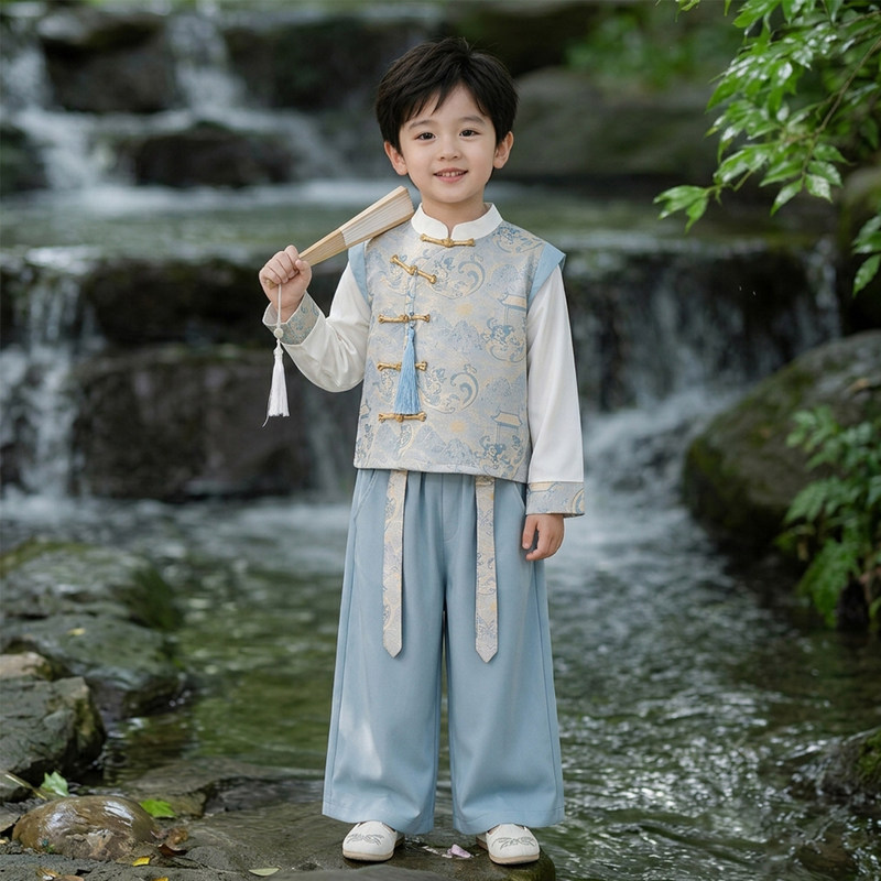 Hanfu for Boys 2026 Autumn Clothing Children's Tang Suit Kindergarten Initiation Ceremony Performance Costume New Chinese Style Little Gentleman Daily Wear Hanfu for Boys 2026 Autumn Clothing Children's Tang Suit Kindergarten Initiation Ceremony Performance Costume New Chinese Style Little Gentleman Daily Wear