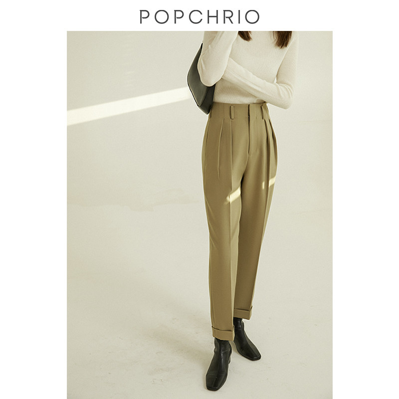 Eurocan Rey is super A cool Shot ~ anti-wrinkle black High waist Western clothing pants Slim 90% Casual Smoke Pipe Western Pants Children Spring