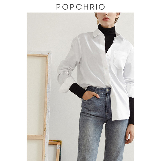 Okerui's cost-effective feedback! Design niche shirt long-sleeved white shirt light mature style top for women in summer