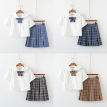 jk uniform girl summer dress genuine 12-year-old girl Primary School student short-sleeved full set of 9 childrens coat dress 10