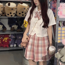 JK uniform female full set original jk suit summer Japanese school uniform student college style small Tong pleated dress