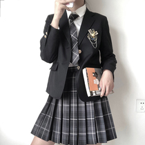 Black JK Uniform Suit Jacket Day Series Original Autumn Winter Children Schoolgirls College Wind Grey Little Subsuit