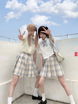 JK skirts 2022 new gnedresses short skirts Summer schoolgirls Plexigo Skirts high waist a Skirt Half Body Dress small