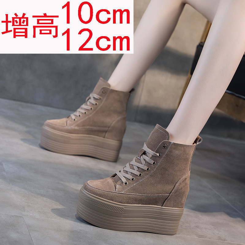 Martin boots autumn winter plus thickness of 12 cm pine small, 10 cm boots increased heels