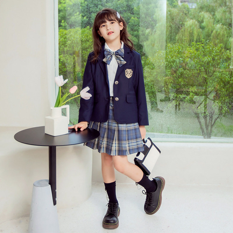 Girl Little Suit Jacket 2022 Spring Dress New Foreign Pie Jk West Suit Academy Wind Children Spring Fall Jacket