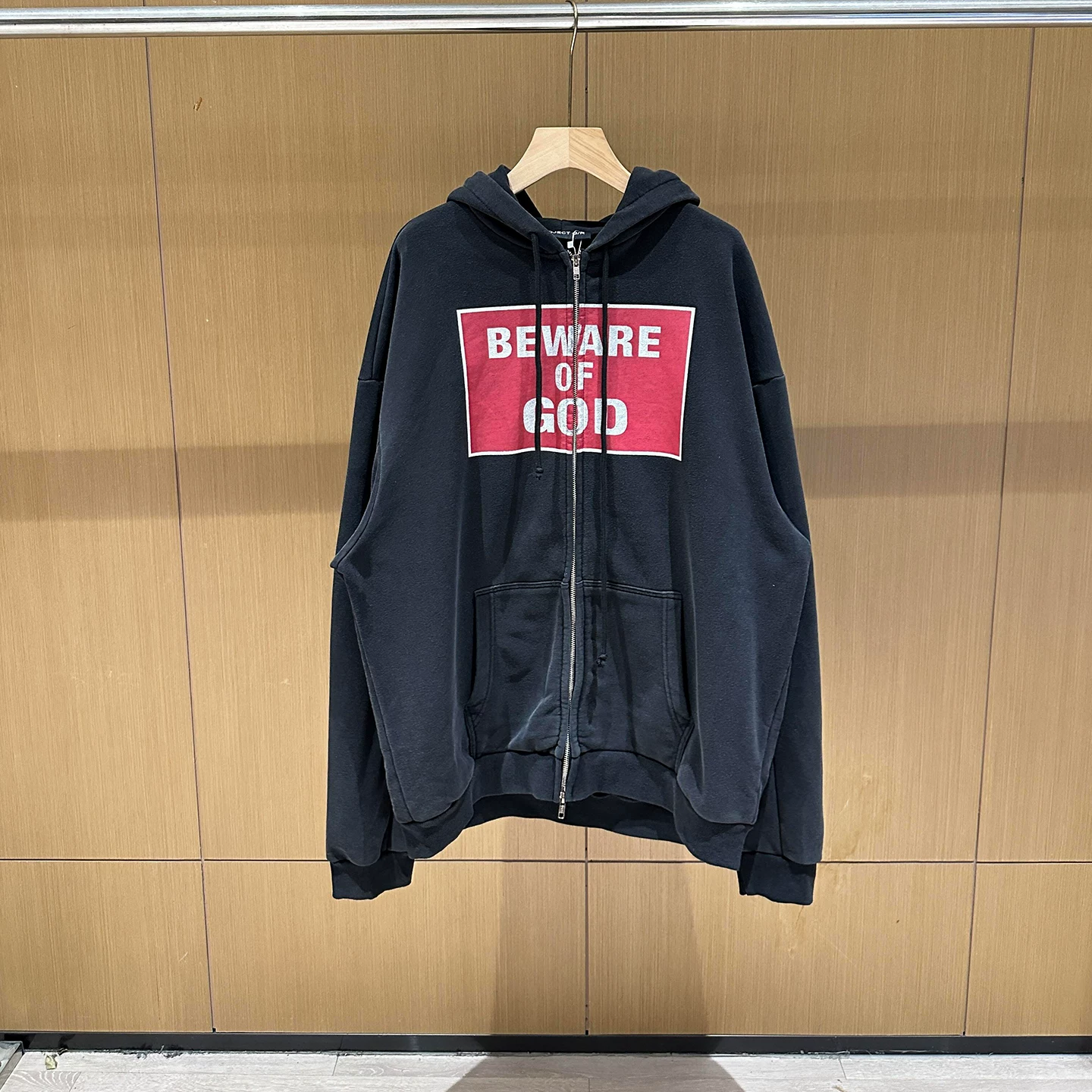 Худи-кофта с капюшоном на молнии Grailz Project G/R Niche Trendy Brand Washing and Destruction Slogan
