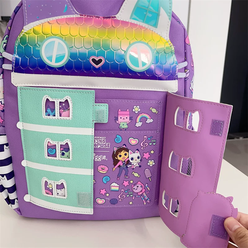School bag for kindergarten for the first grade, purple doll house, backpack, 3-6 years