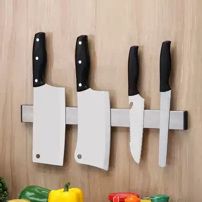 Kitchen drain rack Creative punch-free wall-mounted magnet magnetic knife holder 304 stainless steel magnetic knife holder