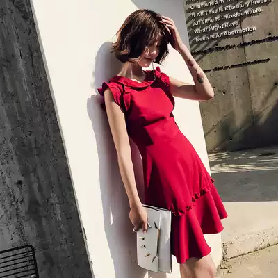 Toast clothing can usually wear 2021 new bridal wine red engagement dress return clothing Thank you banquet short skirt