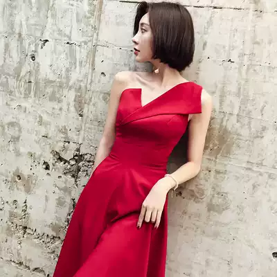 Toast clothes can usually wear 2021 new bridal wine red engagement dress atmospheric wedding home dress