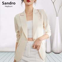 Sandro Hepburn22 Spring and Autumn New Acetate Small Suit One Button Casual Thin Suit Jacket