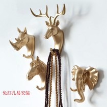 Clothing Hook Wall Wall-mounted Wall Entrance Door Hyun Key Rack Entrance Creative Deer Corner Art Free Stiletto Stick Hook