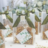 Льняная сумка, прозрачная большая коробка, подарок на день рождения, изысканный стиль