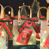 Apple, рождественский защитный амулет, прозрачная подарочная коробка, льняная сумка, подарок на день рождения