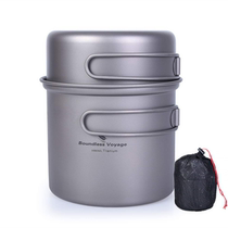  Biwei outdoor titanium pot set pot Instant noodles pot Picnic pot lunch box Portable cooking camping cookware