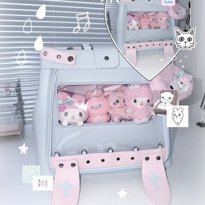New Blue and Pink Concert Hidden Compartment Light-Up Sign Holder Backpack Large Capacity Anime 20cm Doll Bag