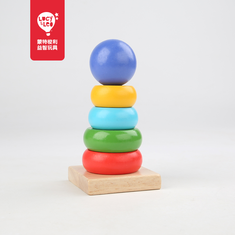 Lucy Leo Lucareo Children Early Lessons Wise Assembly Rainbow Sets Tower Blocks Toy Stacks Lap LL152