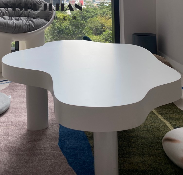 Italian-style small apartment side table simple modern creative cloud living room special-shaped coffee table minimalist white paint tea table