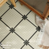 Чен джи ретро черно -белая шахматная доска ретро маленькие квадратные плитки в средневековом стиле кухня балкон балкон маленькие пола керамические плитки