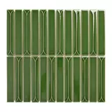 Ретро зеленая трехмерная двухрядная мозаика, французский стиль, градиент