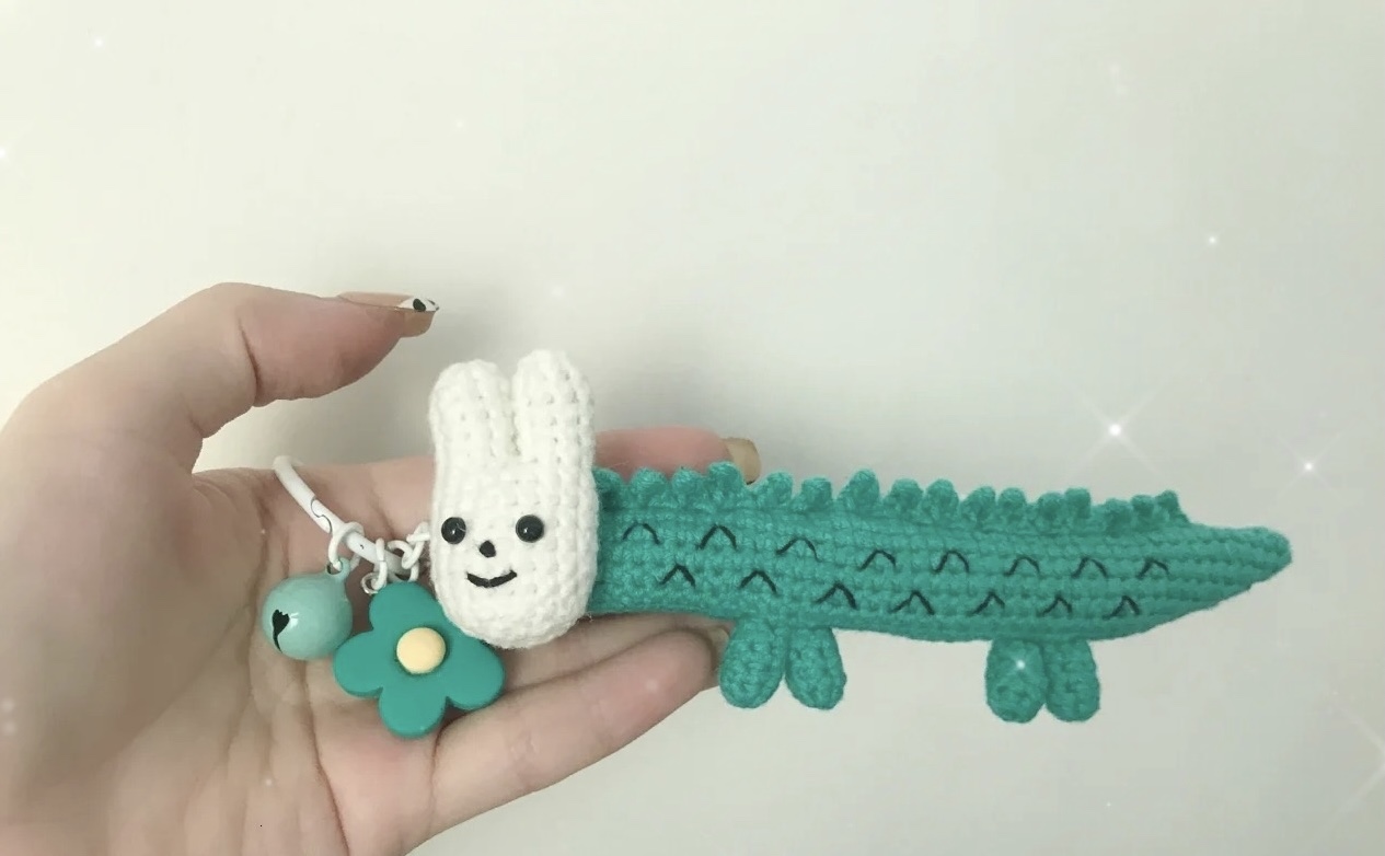 Takasha rabbit dragon crochet diagram diy relieve boredom handmade doll dinosaur keychain crochet tutorial