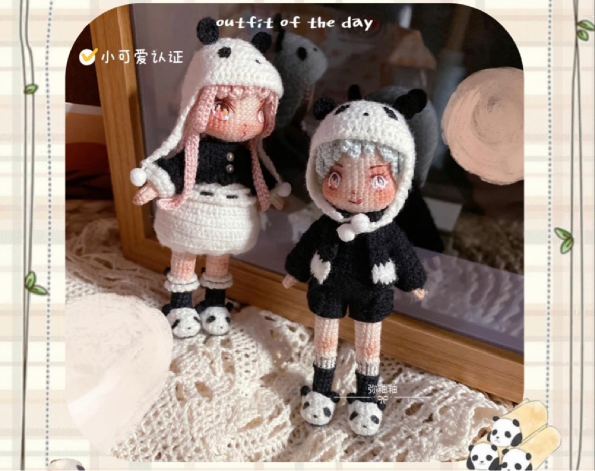 Kiki and small Q hook needle decompose tutorial diy hand-woven wire micro-hook couple doll