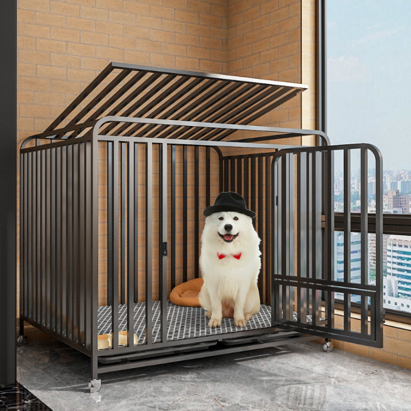 Dog cage medium large dog pet dog cage with toilet separation Alaska fence villa Husky indoor