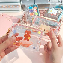 Children Cartoon Zero Wallet Women Small Mini Portable Coin Bag Jane About Cute Girl Students Hands Transparent Containing