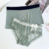 Its all limen No-scratches loversunderwear one man and one woman ice silk lovers light and luxurious lace pure cotton stalls sexually apologey