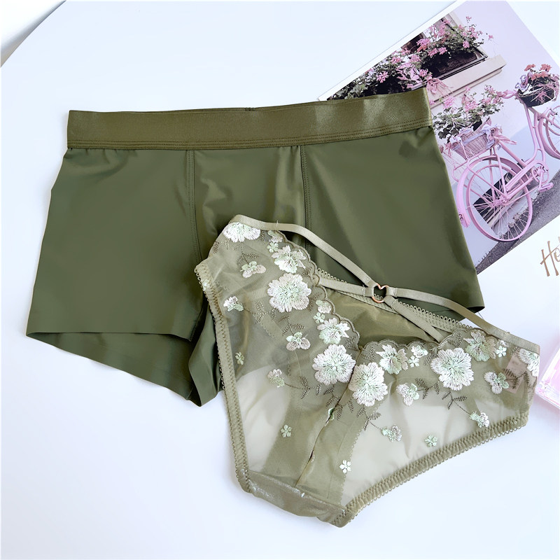 They are all beauty seamless couples underwear, one male and one female, ice silk couple models, hot pure desire, lace, pure cotton, and sexy