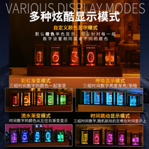 Glow tube clock creative electronic led clock digital clock RGB solid wood glow desktop electric commercial tube swing piece new product