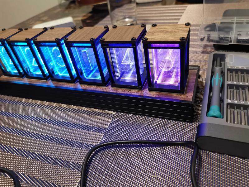 Glow Tube Clock Creative Tube Desktop Clock Diy Pendulum Pieces Digital Rgb Intended Fate LED Retro Glow