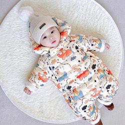 Rzye Baby down Jacket Jumpsuit for Boys and Girls, Outdoor Romper, Winter Newborn Baby Clothes, Wrap Clothes, Crawling Clothes