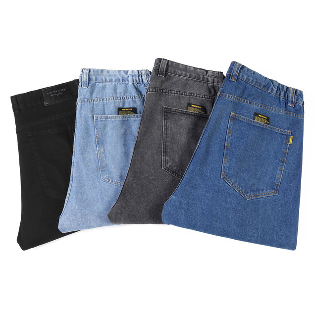 Summer ບາງ jeans ຜູ້ຊາຍວ່າງຊື່ບວກໄຂມັນບວກກັບຂະຫນາດກິລາ pants fat man elastic ພາກຮຽນ spring ແລະດູໃບໄມ້ລົ່ນ trousers